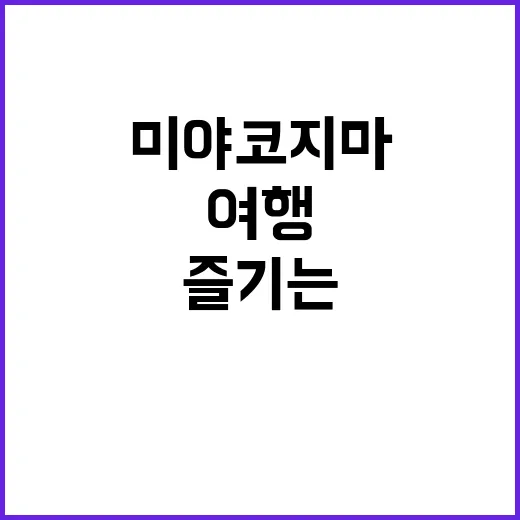 미야코지마에서 완벽한 여행을 즐기는 방법 - 요약