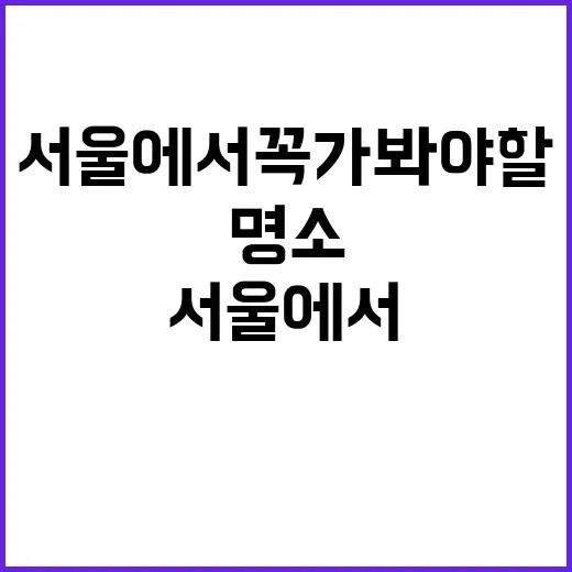 서울에서 꼭 가봐야 할 명소를 즐기는 방법 - 요약