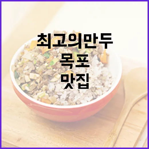 목포에서 최고의 만두맛집을 찾는 방법 - 요약