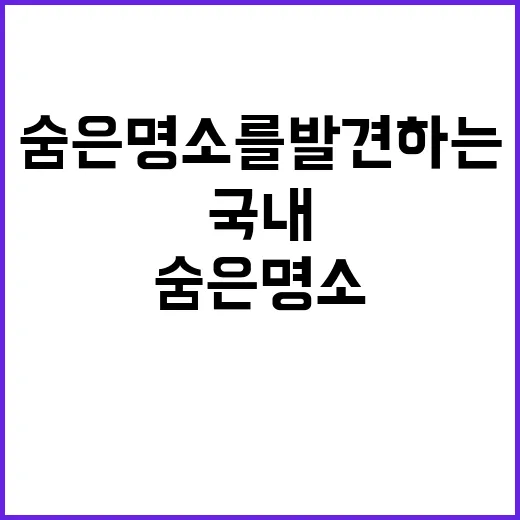 국내 숨은 명소를 …