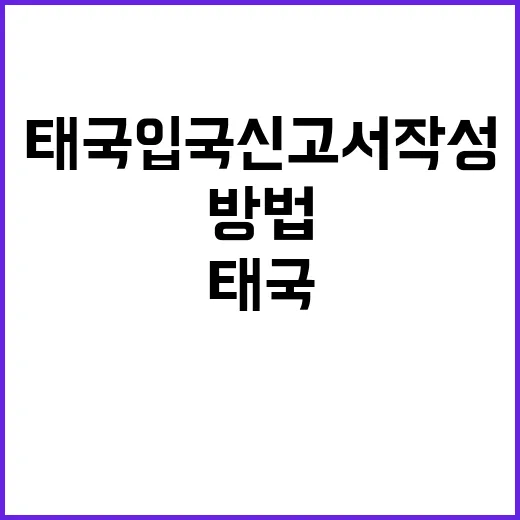 태국 입국신고서 작…