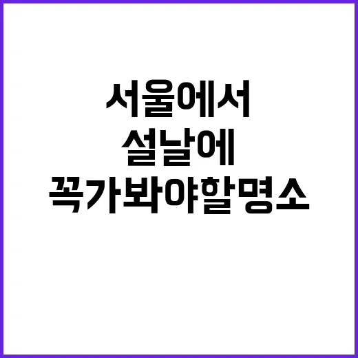 설날에 서울에서 꼭…