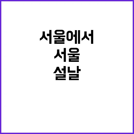 설날에 서울에서 가…