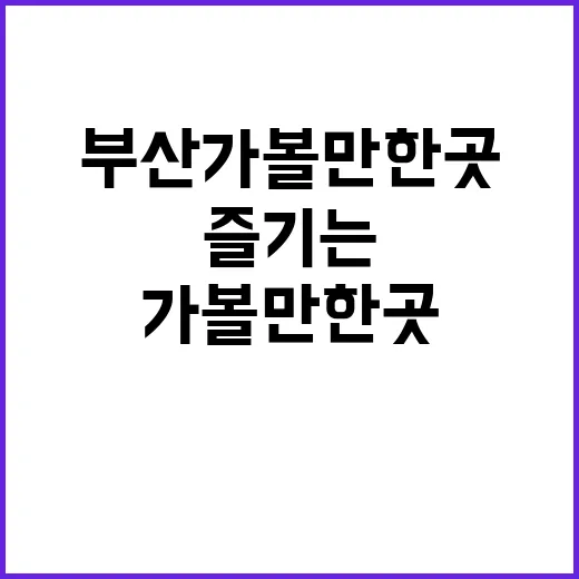 부산 가볼만한 곳을…