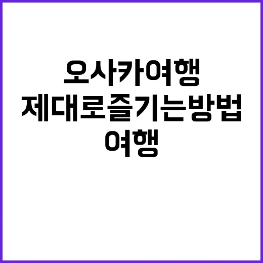 오사카 여행을 제대…
