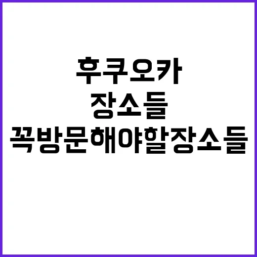 후쿠오카에서 꼭 방문해야 할 장소들