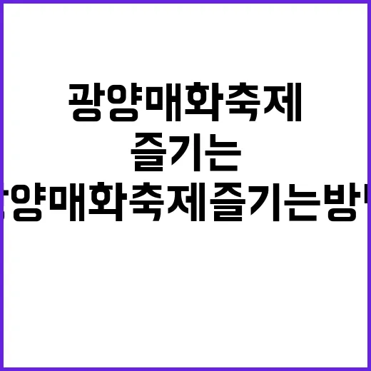 광양 매화축제 즐기…