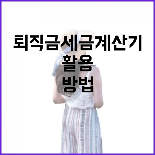퇴직금세금계산기를 활용하여 세금 절약하는 방법 - 요약