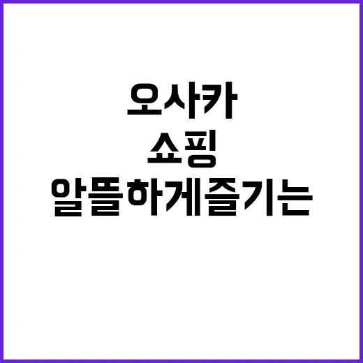 오사카에서 쇼핑하기…