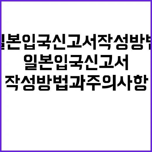 일본 입국신고서 작…
