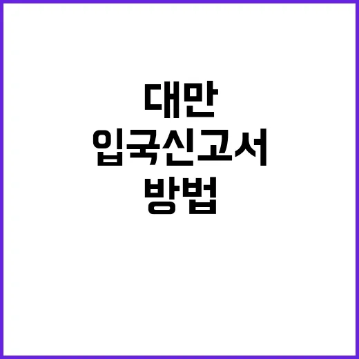 대만 입국신고서를 …