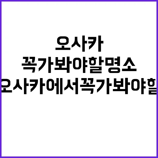 오사카에서 꼭 가봐…