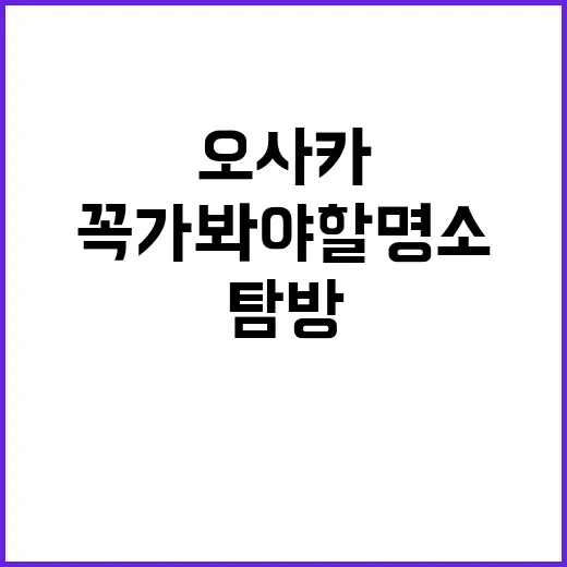 오사카에서 꼭 가봐야 할 명소 탐방 방법
