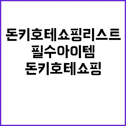 돈키호테 쇼핑리스트…
