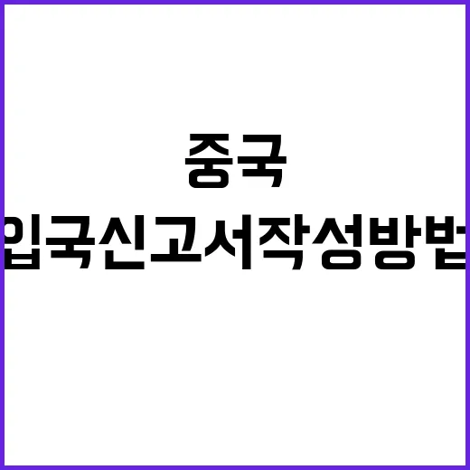 중국 입국신고서 작성 방법: 첫 방문객을 위한 가이드
