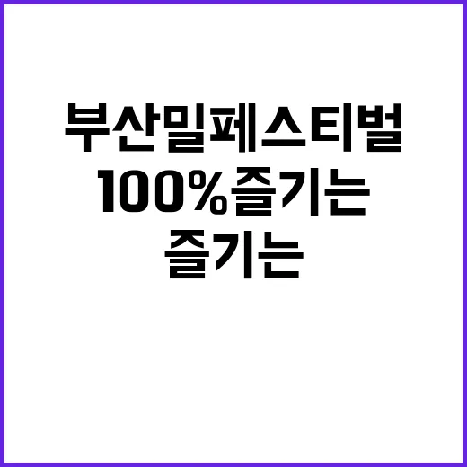 부산 밀 페스티벌을…