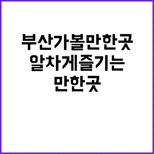 부산 가볼만한 곳을…