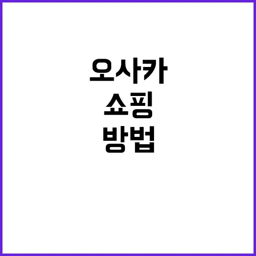 오사카에서 효율적으…