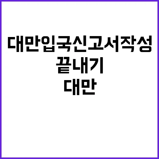 대만 입국신고서 작…