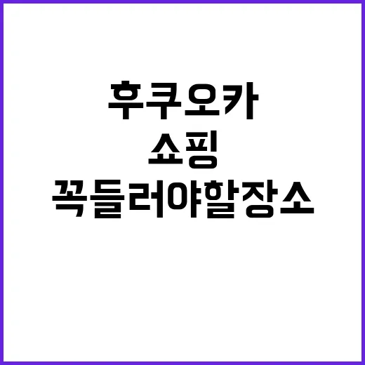 후쿠오카에서 쇼핑하…
