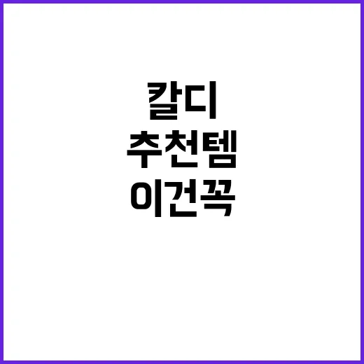 칼디에서 꼭 사야 …