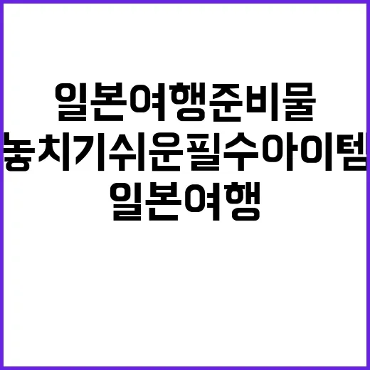 일본 여행 준비물:…