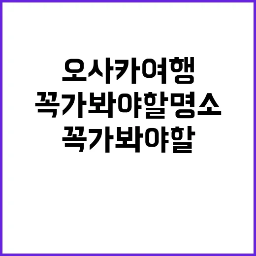 오사카 여행, 꼭 …