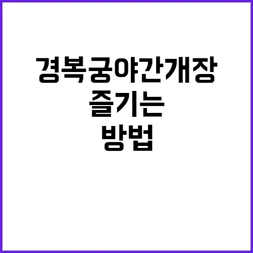 경복궁 야간개장을 …