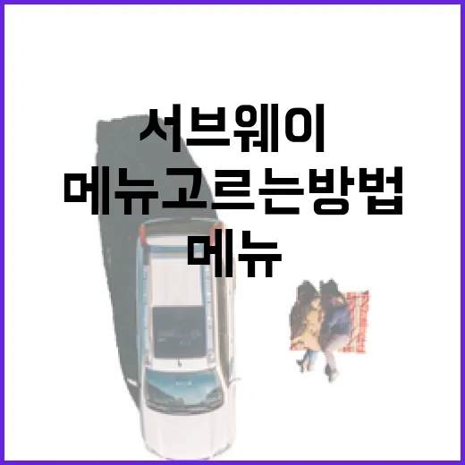 서브웨이 메뉴 고르는 방법, 이렇게 해보세요! - 요약