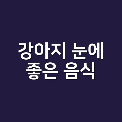 강아지 눈에 좋은 음식, 당근만 먹이면 충분할까요? - 요약