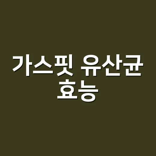 가스핏 유산균 효능, 배에 가스 찰 때 정말 먹어도 괜찮을까요? - 요약