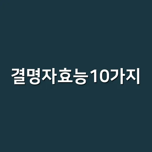 결명자효능10가지, 물처럼 계속 마셔도 괜찮을까요? - 요약