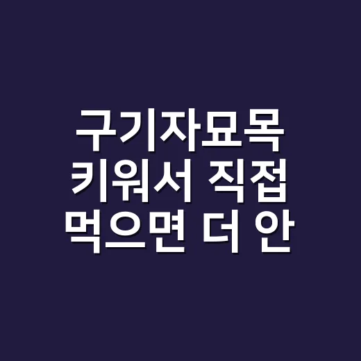 구기자묘목 키워서 직접 먹으면 더 안전할까요? - 요약