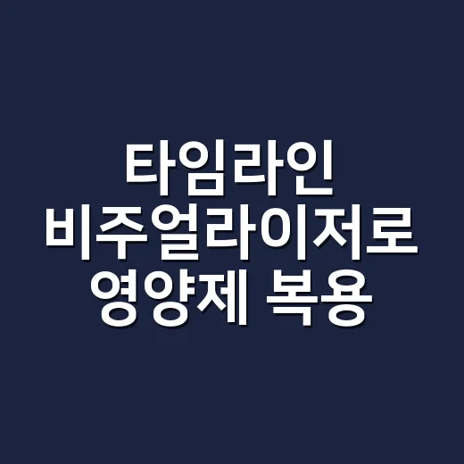 타임라인 비주얼라이저로 영양제 복용 시간을 나눠보면 뭐가 달라질까요? - 요약