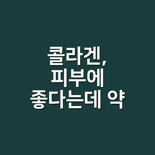 콜라겐, 피부에 좋다는데 약 먹는 분도 같이 먹어도 될까요? - 요약