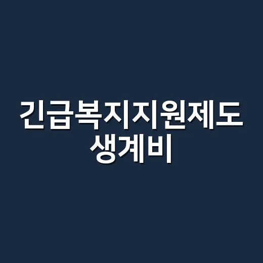 긴급복지지원제도 생계비, 갑자기 생활비가 끊겼을 때 받을 수 있을까요? - 요약