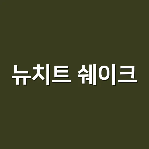 뉴치트 쉐이크, 식사 대신 먹어도 괜찮을까요? - 요약