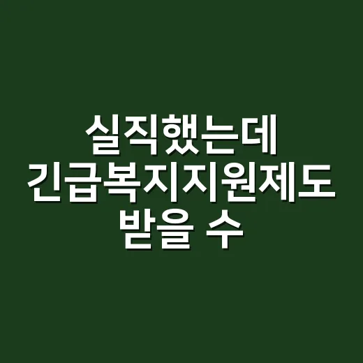 실직했는데 긴급복지지원제도 받을 수 있을까요? 약국에서 자주 듣는 생활비 걱정 이야기 - 요약