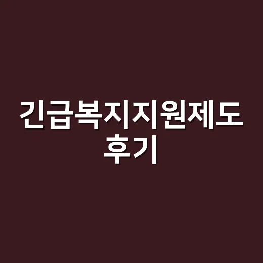 긴급복지지원제도 후기, 신청 전에 무엇이 가장 궁금하신가요? - 요약