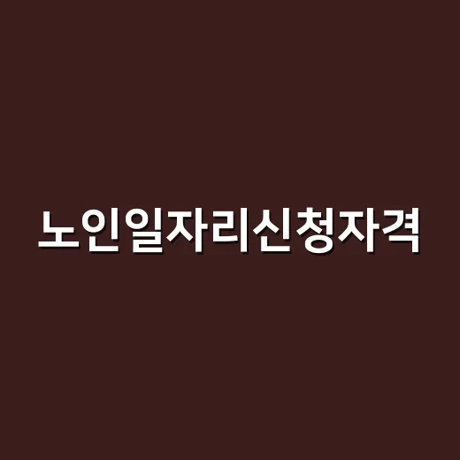 노인일자리신청자격,…