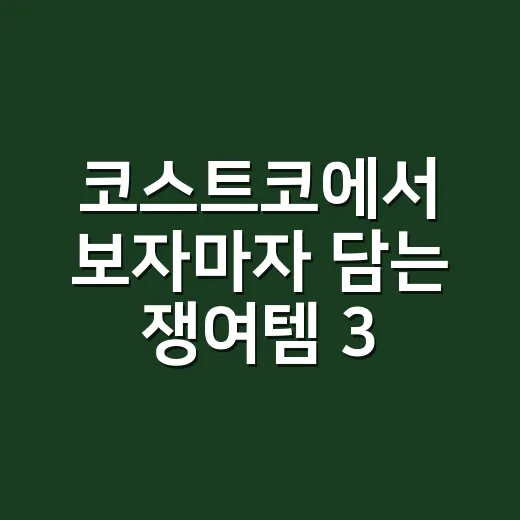 코스트코에서 보자마자 담는 쟁여템 3가지, 같이 먹어도 괜찮을까요? - 요약