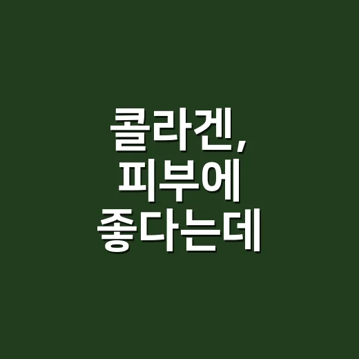 콜라겐, 피부에 좋다는데 아무거나 오래 먹어도 괜찮을까요? - 요약