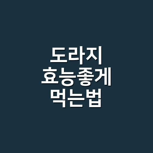 도라지 효능좋게 먹는법, 목에 좋다는데 매일 먹어도 괜찮을까요? - 요약