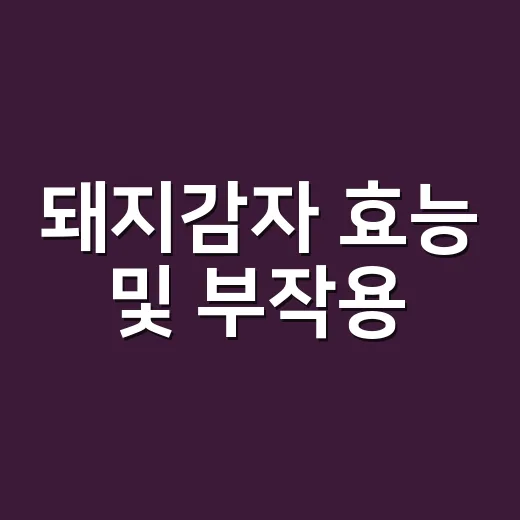 돼지감자 효능 및 부작용, 혈당에 좋다는데 매일 먹어도 괜찮을까요? - 요약