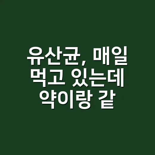 유산균, 매일 먹고 있는데 약이랑 같이 먹어도 괜찮을까요? - 요약