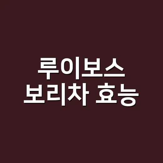 루이보스 보리차 효능, 물처럼 마셔도 괜찮을까요? - 요약