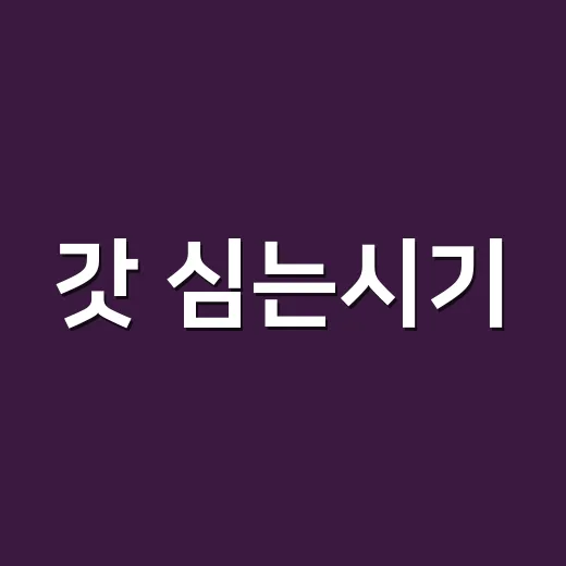 갓 심는시기, 봄과 가을 중 언제가 더 좋을까요? - 요약