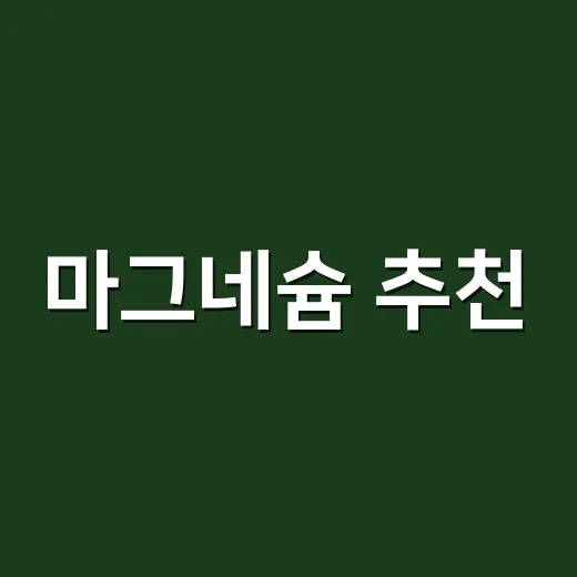 마그네슘 추천, 어떤 형태로 얼마나 먹어야 할까요? - 요약