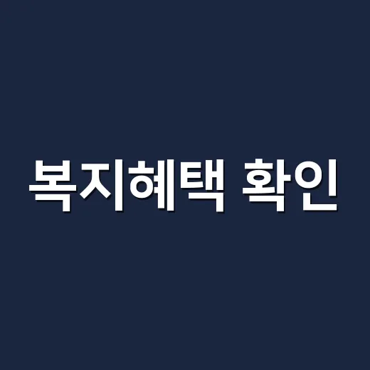 복지혜택 확인, 나는 받을 게 없다고 넘기고 계신가요? - 요약