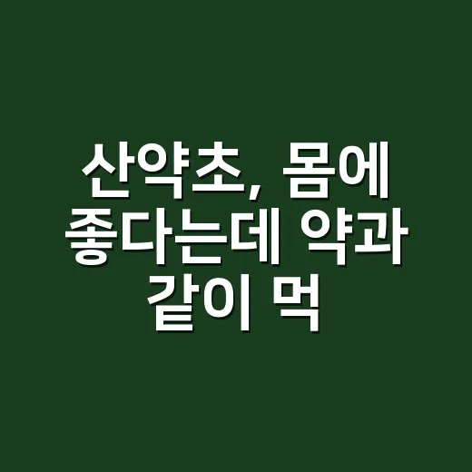 산약초, 몸에 좋다는데 약과 같이 먹어도 괜찮을까요? - 요약